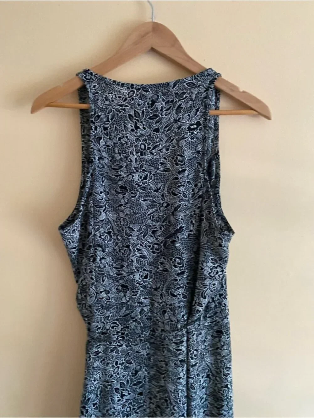 Abercrombie & Fitch Floral Wrap Midi Dress Woman Large Black White Sleeveless